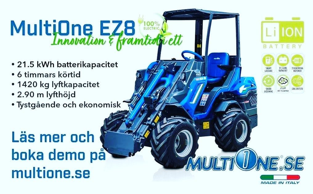 MultiOne EZ8 eldriven redskapsbärare / kompaktlastare