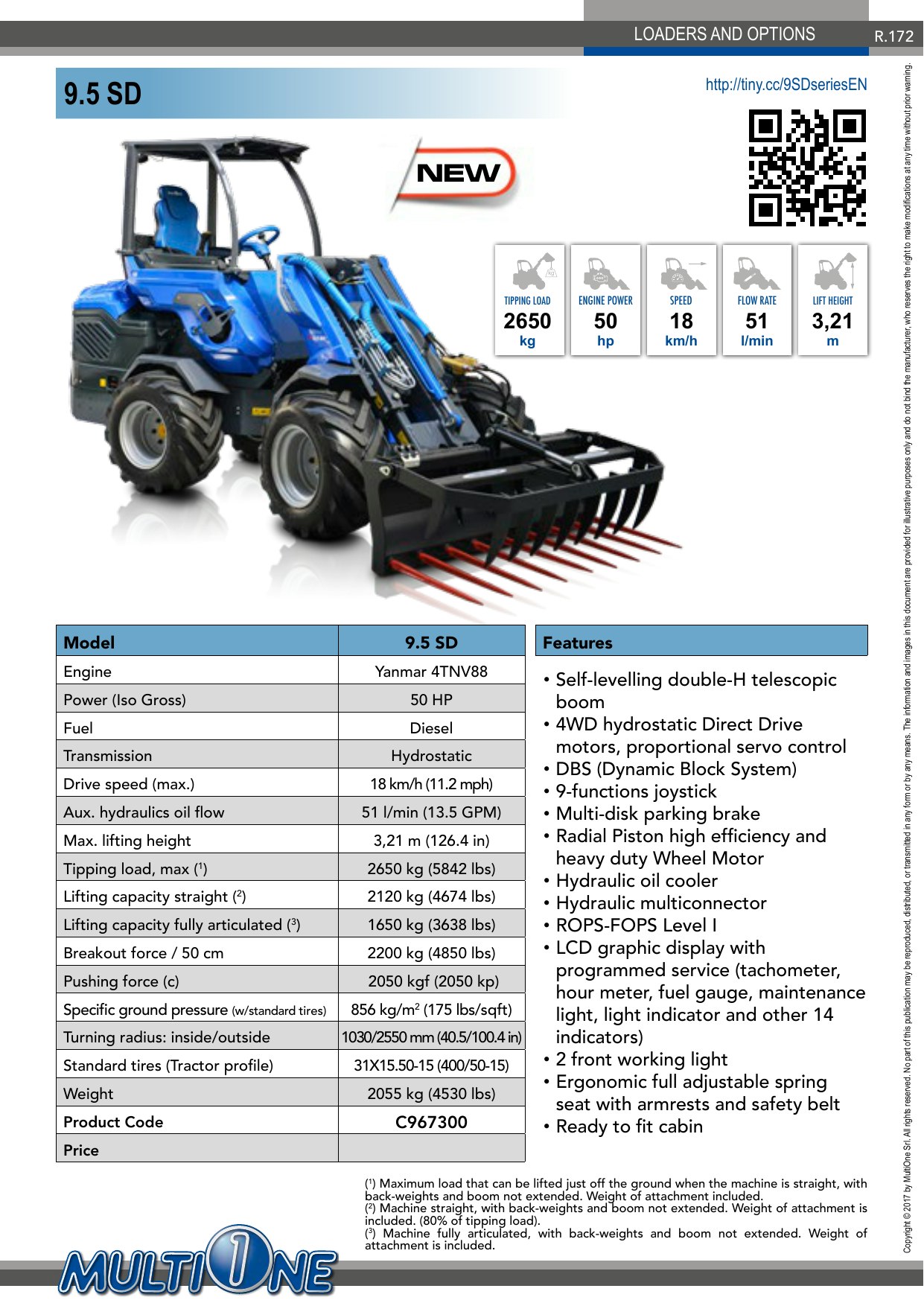 Multione 9.5 Sd Kompaktlastare/SÅLD