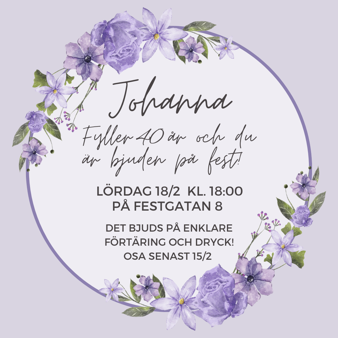 Festinbjudan att skicka digitalt med blommor