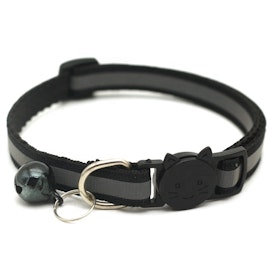 Katt eller hund halsband med reflexband för bästa synlighet i mörkret.
