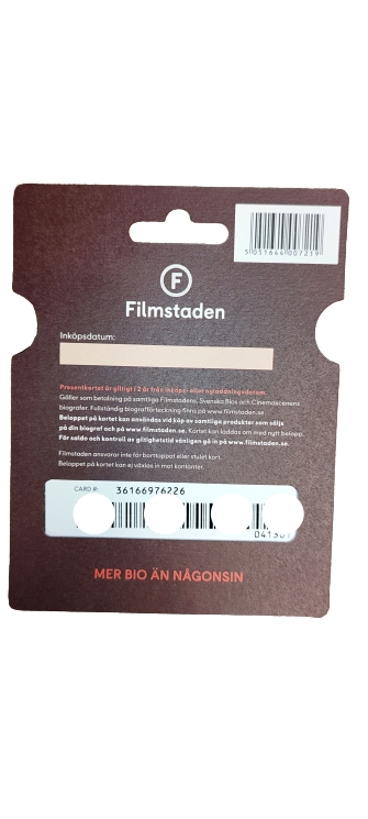 FILMSTADEN PRESENTKORT 300KR