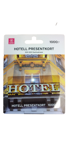 HOTELL PRESENTKORT 1000KR