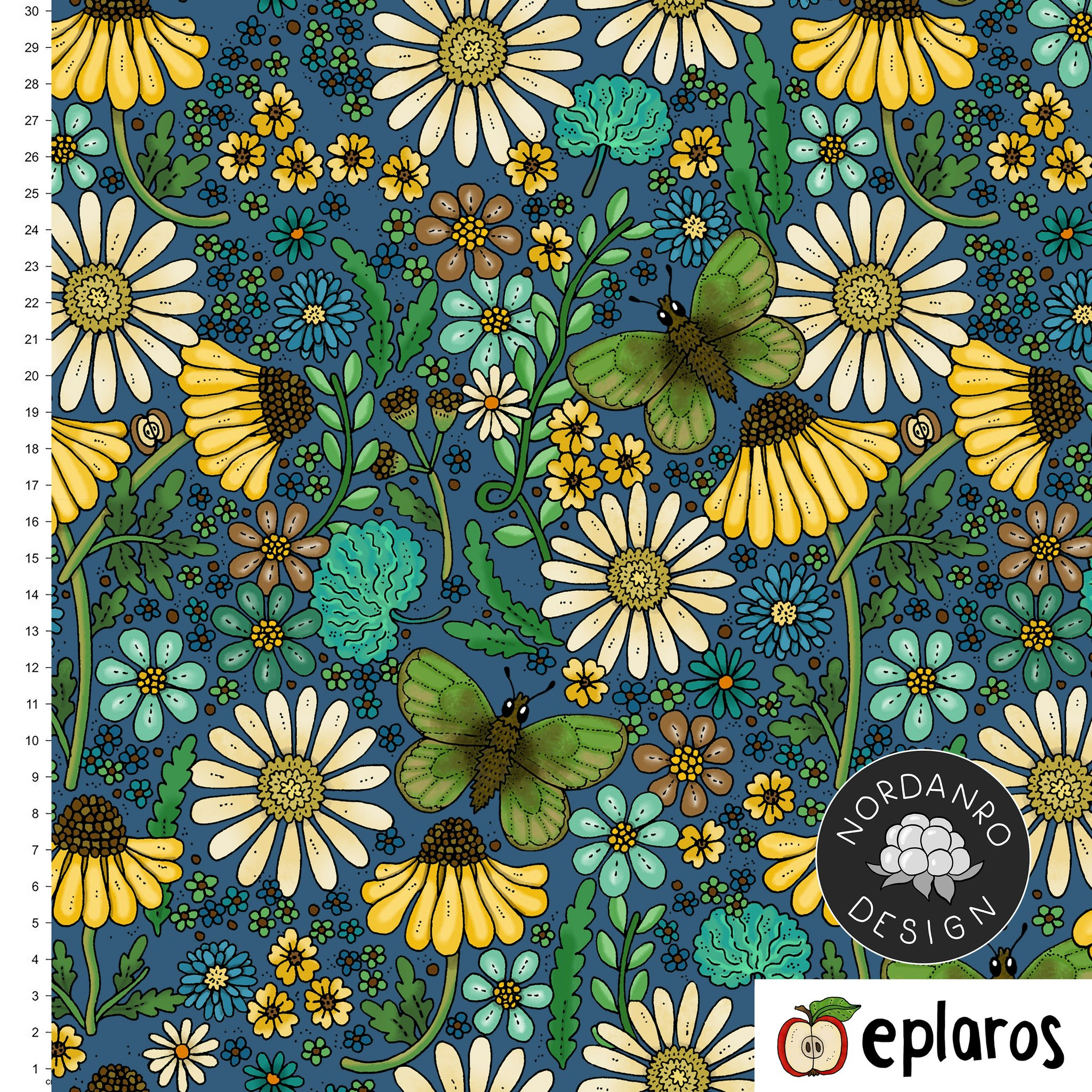 Daisies Deep Blue