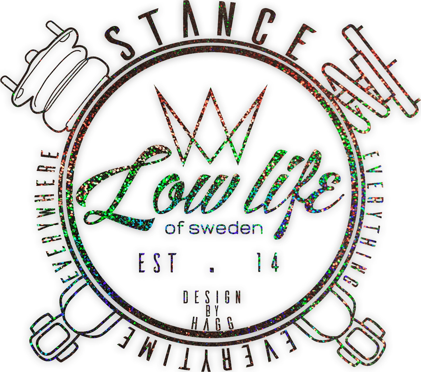 Dekal "Low Life Of Sweden"  Cirkel