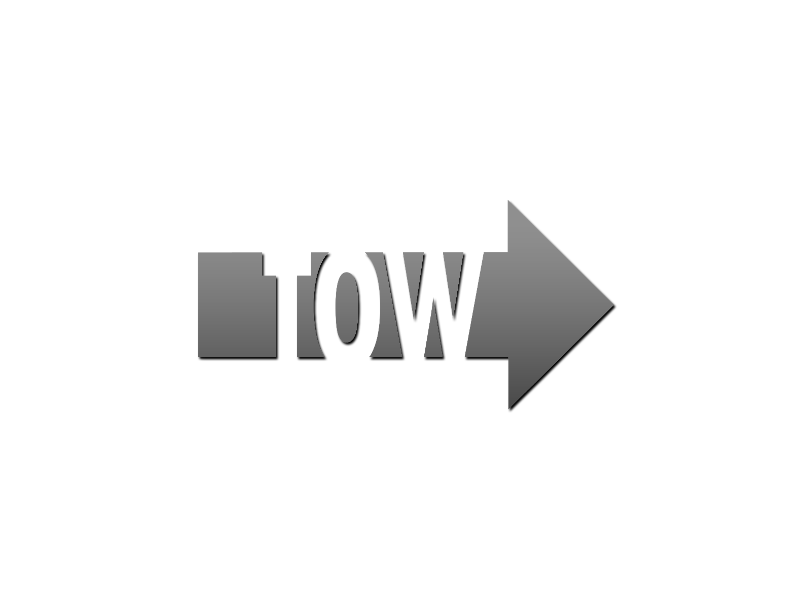 Decal &quot;TOW&quot; 15cm Right.