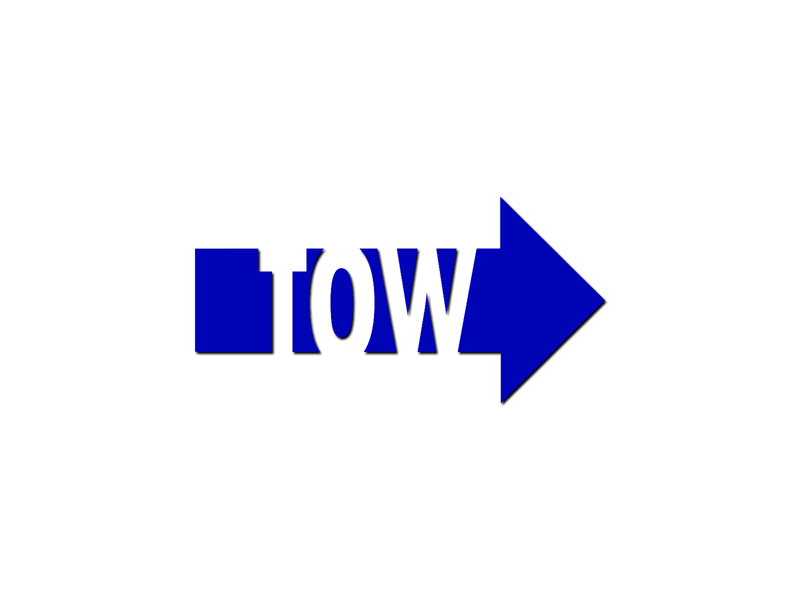 Decal &quot;TOW&quot; 15cm Right.