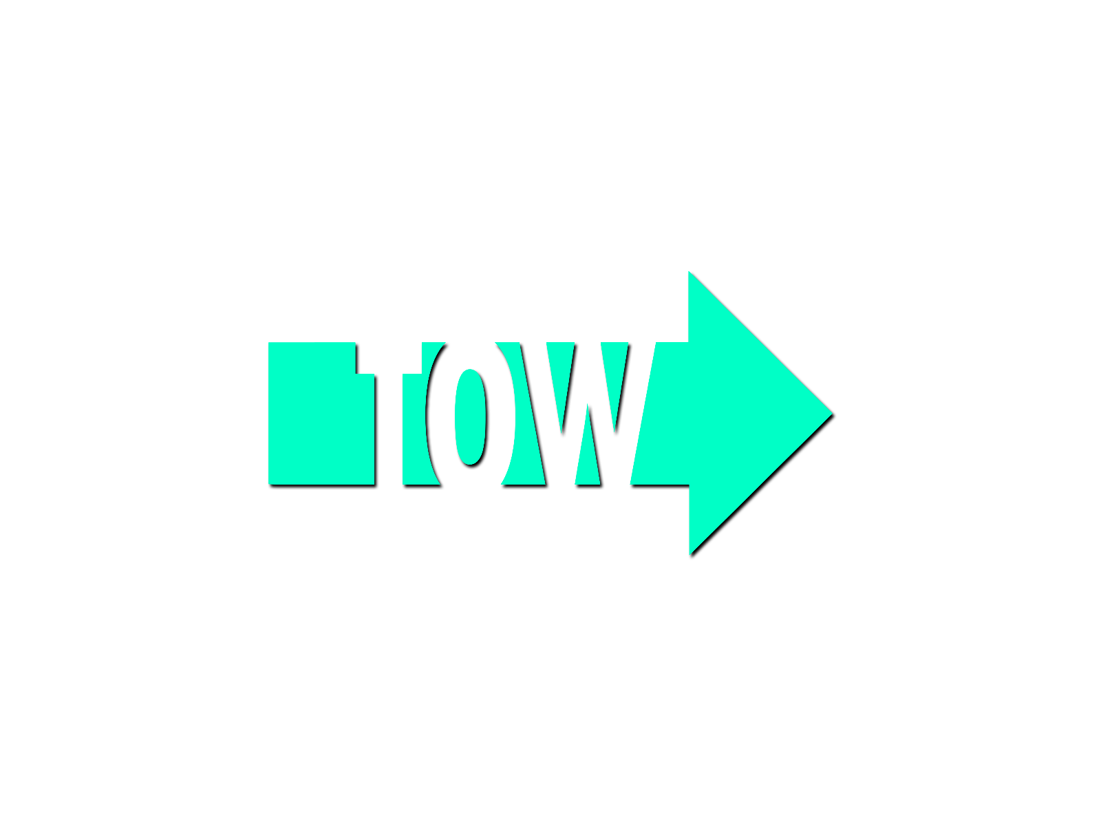 Decal &quot;TOW&quot; 15cm Right.