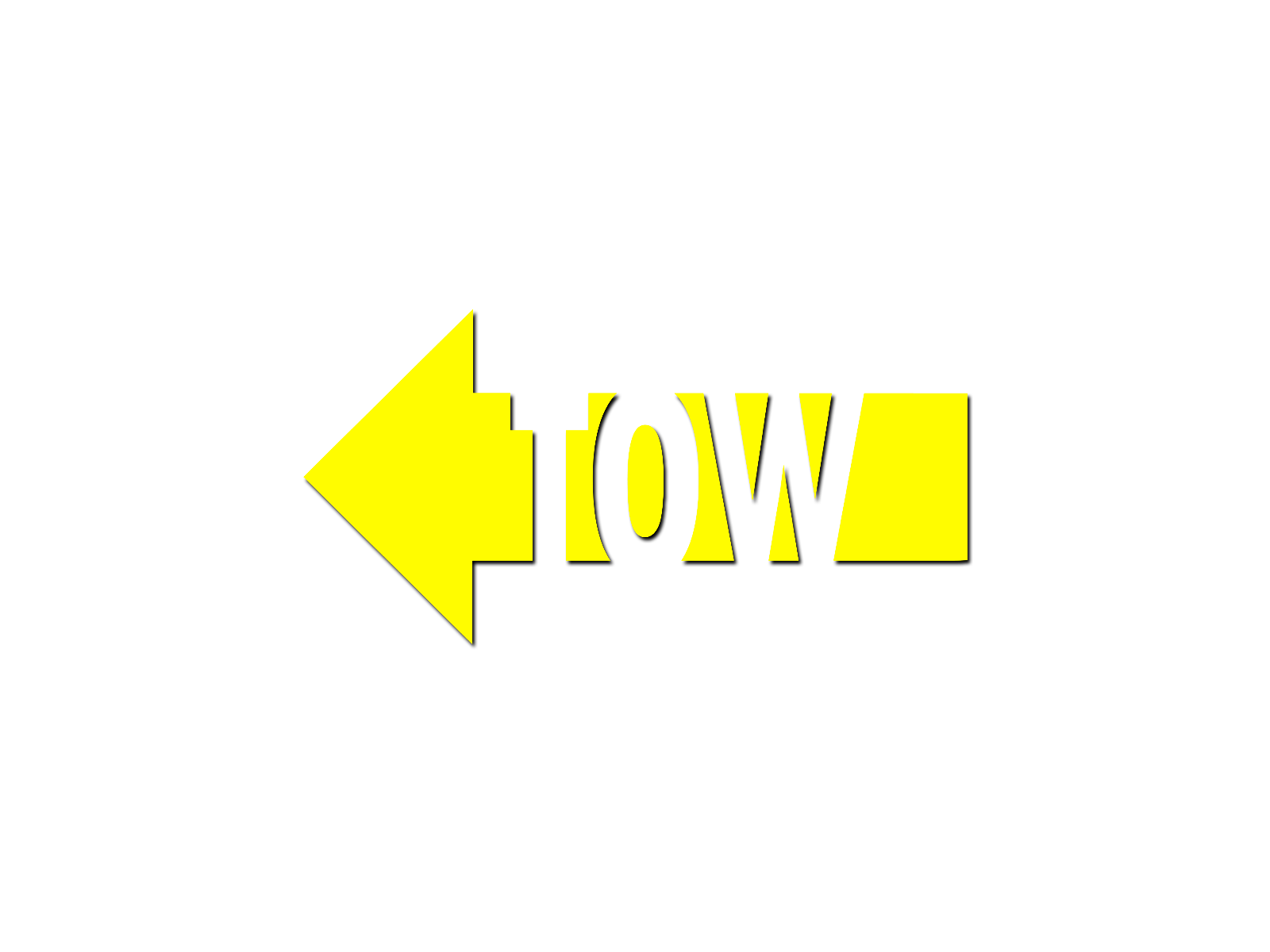 Decal &quot;TOW&quot; 15cm Left.