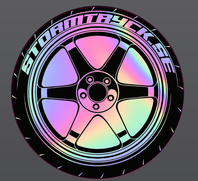 Sticker &quot;Stormtryck&quot; Wheel 10x10cm Neochrome