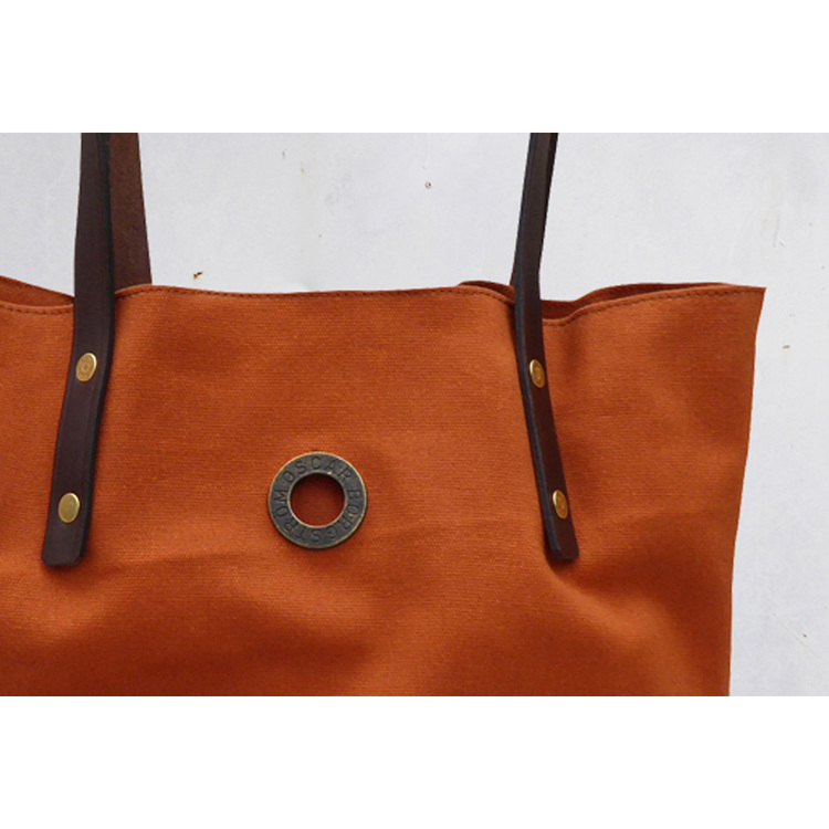 Oscar Borgström Hipster Bag Tote väska 40x32x7cm vaxad canvas Orange