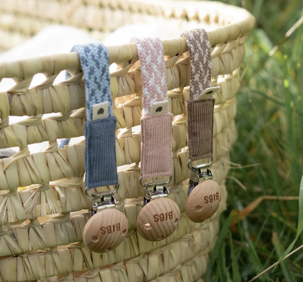 Bibs Pacifier Clip - Sage/Ivory