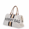 MOMMY BAG NURSERY BAG - OFF WHITE STRIPES BLACK/GOLD