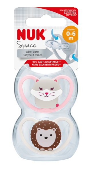 Pacifier Space Silicon S1 Girl 0-6m