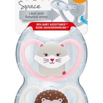 Pacifier Space Silicon S1 Girl 0-6m