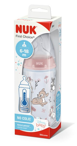 First Choice+ Temperature Bottle PP 300ml Bambi 6-18m