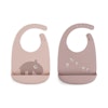 Done by deer. silicone bib 2-pack - ozzo - powder