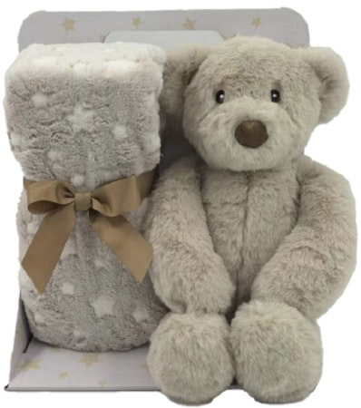 Carlo Baby Fleecefilt Beige Stjärna & Gosedjur Beige Nalle