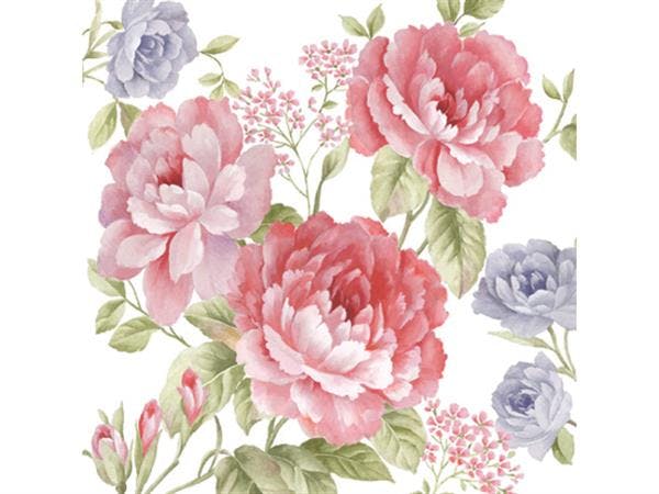 servetter vit botten rosor blommor dukning decoupage glada ungmöns diversehandel