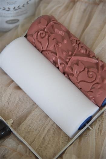 Vintage Paint Mönsterroller ROSE, silikonrulle, närbild