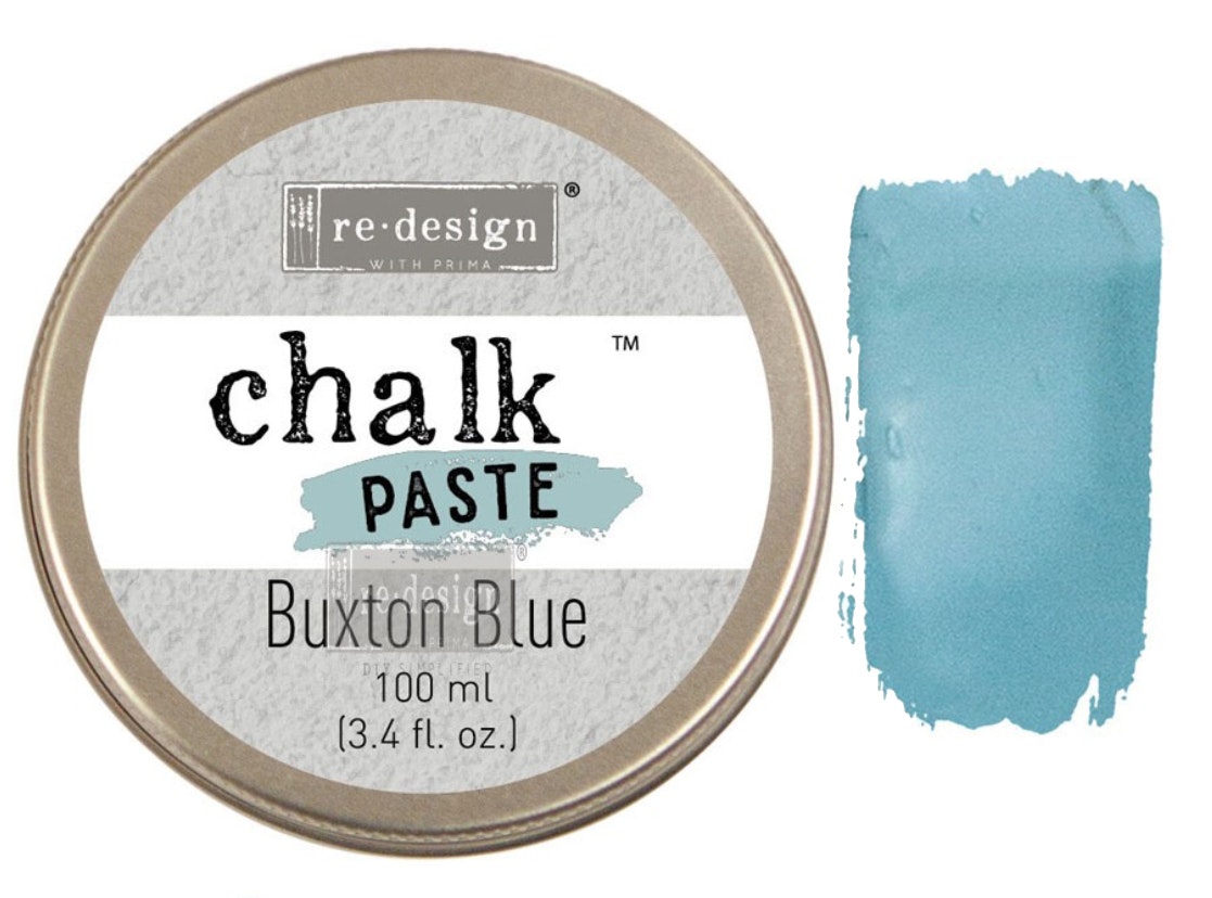 ReDesign Chalk Paste Buxton Blue texturpasta relief struktur pasta glada ungmön