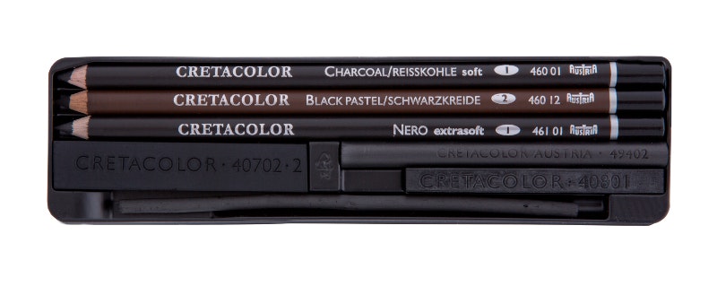 Kolset Cretacolor Charcoal Pocket set 8 delar  glada ungmön