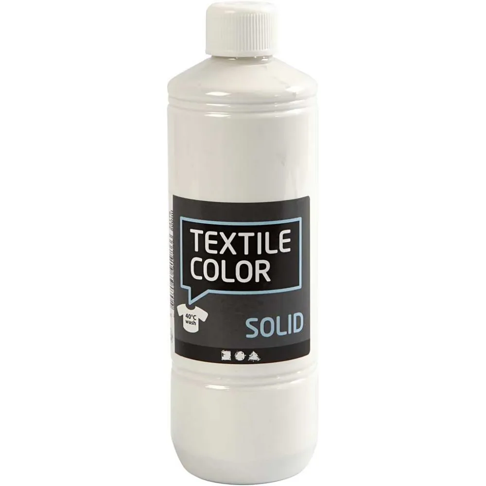 Textilfärg täckande 250 ml vit tvättäkta   glada ungmön