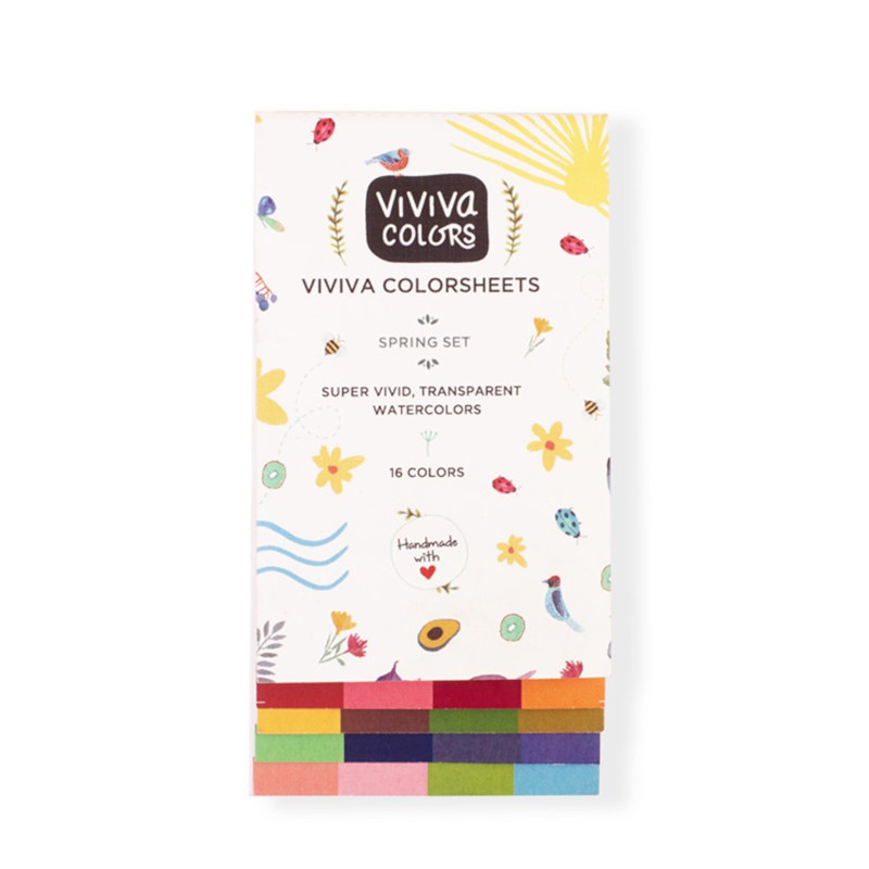 Viviva Colorsheets Spring Set platta koncentrerade akvarellfärger