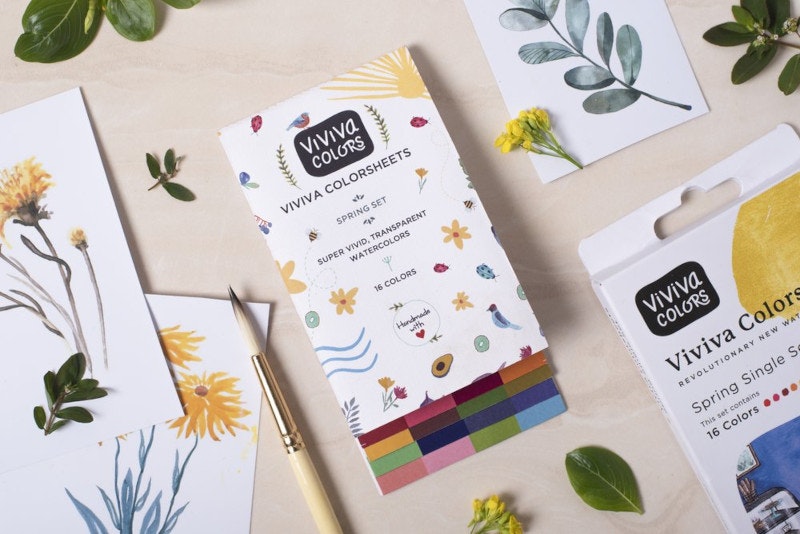 Viviva Colorsheets Spring Set platta koncentrerade akvarellfärger