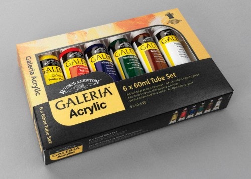 Akrylfärgset Galeria 6x60 ml set akryl färger tub 6 st kvalitet bra pris glada ungmön