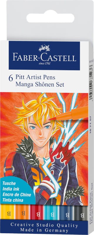 Shônen Manga tusch Faber-Castell 6st glada ungmön