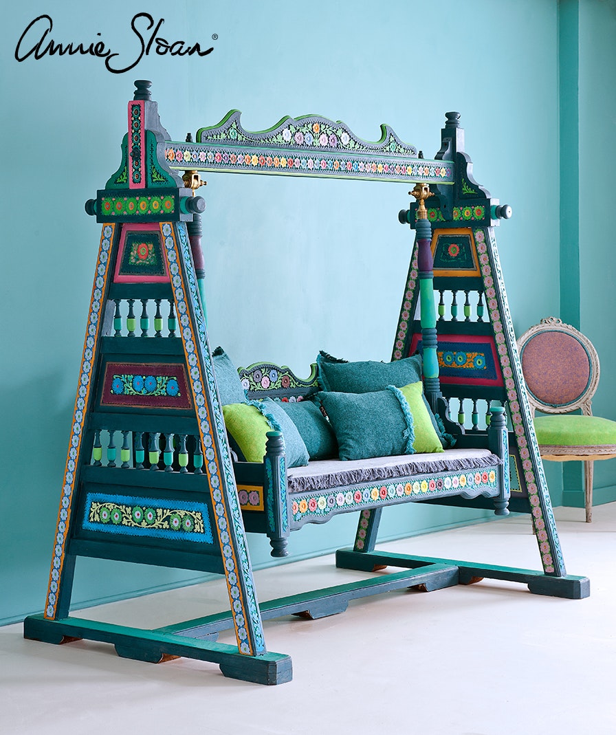 Annie Sloan Chalk paint Provence målad hammock möbel interiör Glada ungmöns diversehandel bild 8