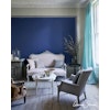 Annie Sloan Chalk paint Napoleonic Blue målad vägg interiör Glada ungmöns diversehandel bild 13