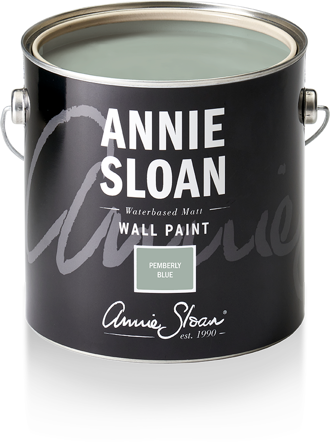 Annie Sloan Wall Paint  Pemberly Blue Väggfärg, Smutsig pastellblå, Blågrå, Glada Ungmön