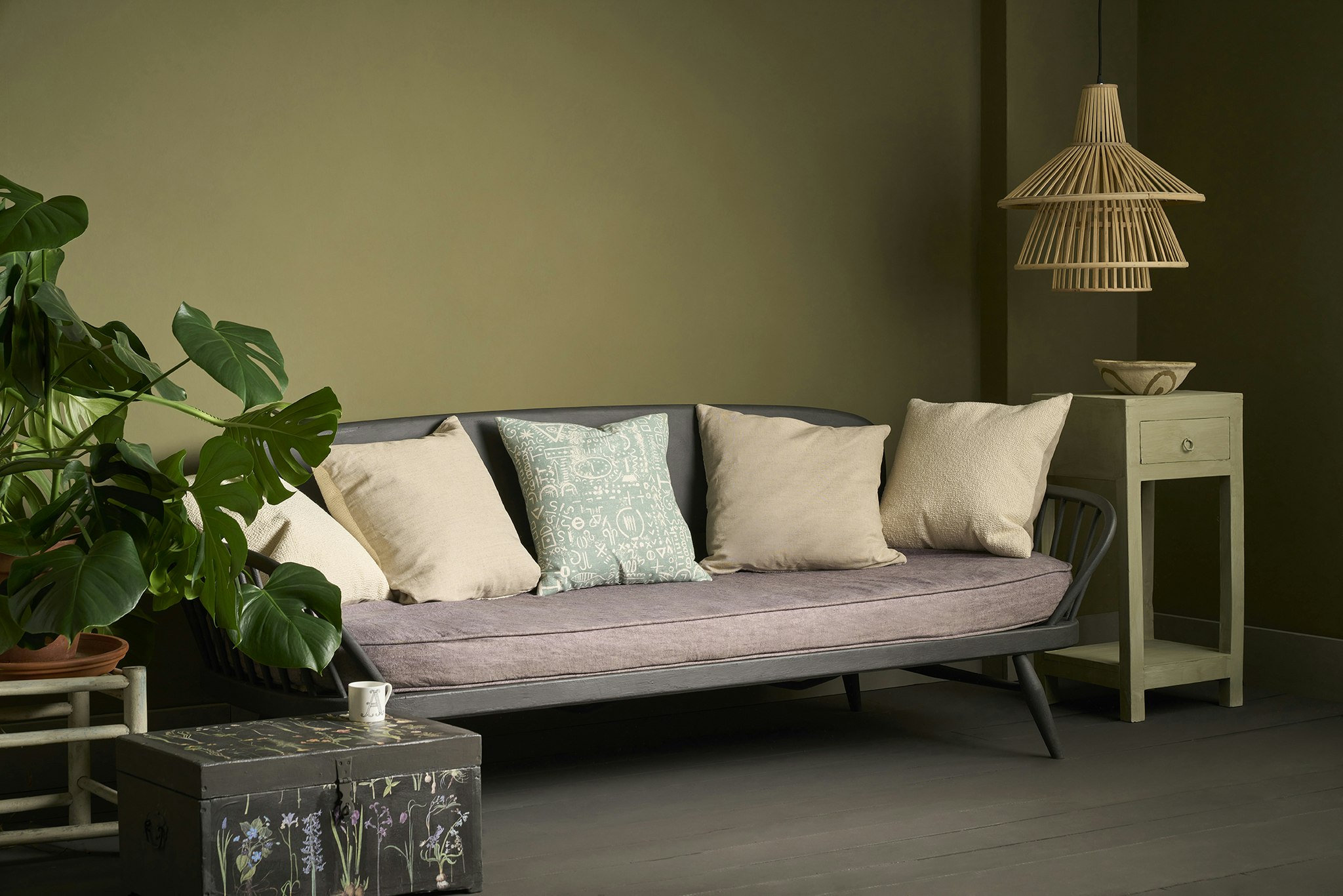 Annie Sloan Wall Paint Olive, Väggfärg, Ljust Mossgrön, Bladgrön, Glada Ungmön