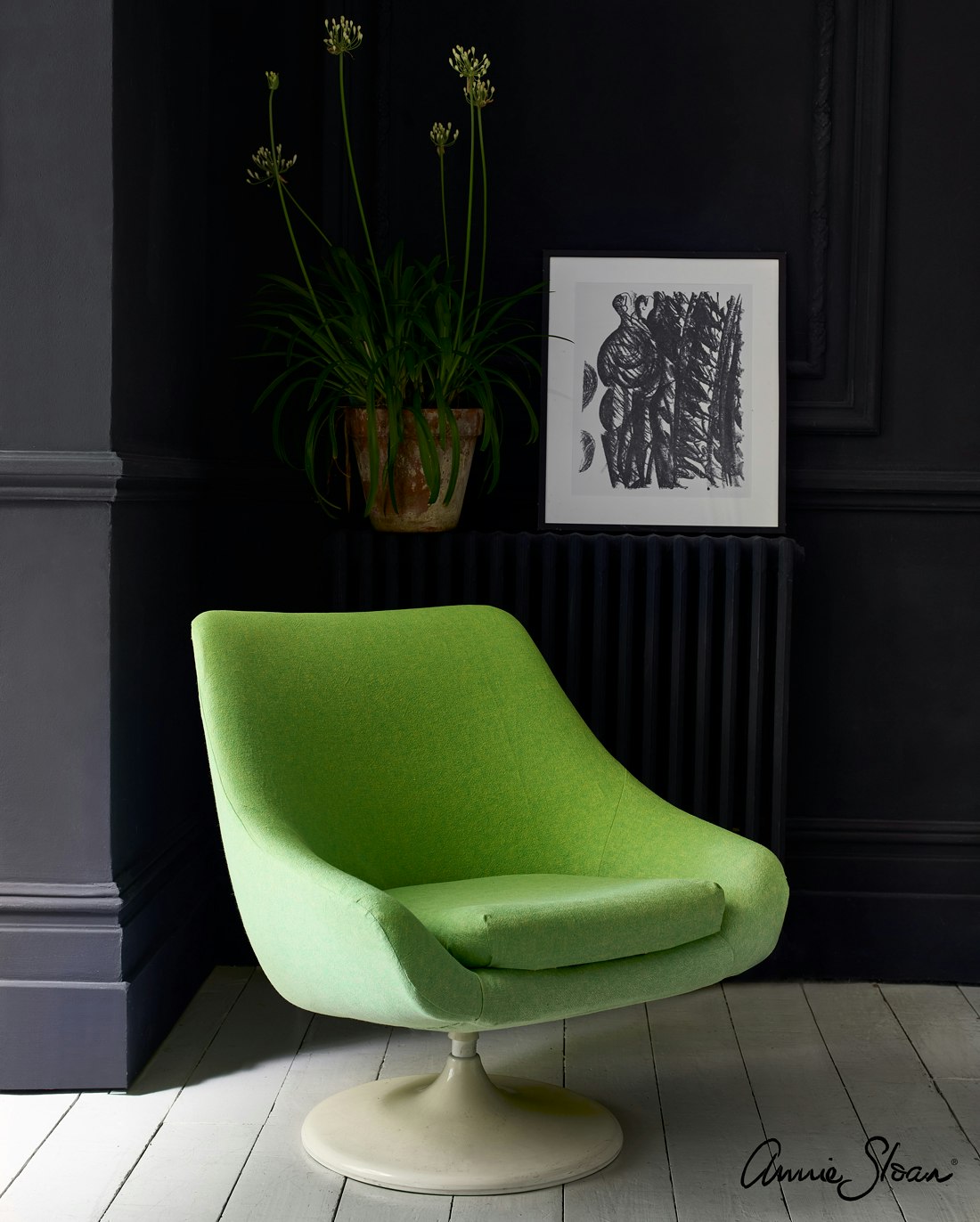 Annie Sloan Wall Paint Oxford Navy, Väggfärg, Mörkt Blå, Mörkblå, Glada Ungmön
