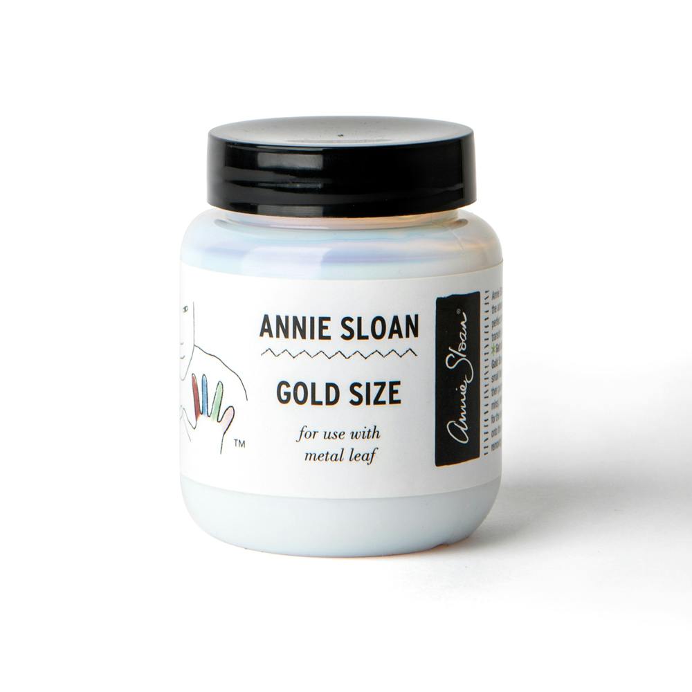 Annie Sloan Gold Size lim bladmetall schablon stencil mönster glada ungmön