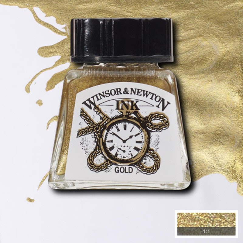 Winsor & Newton Drawing Inks, guld,