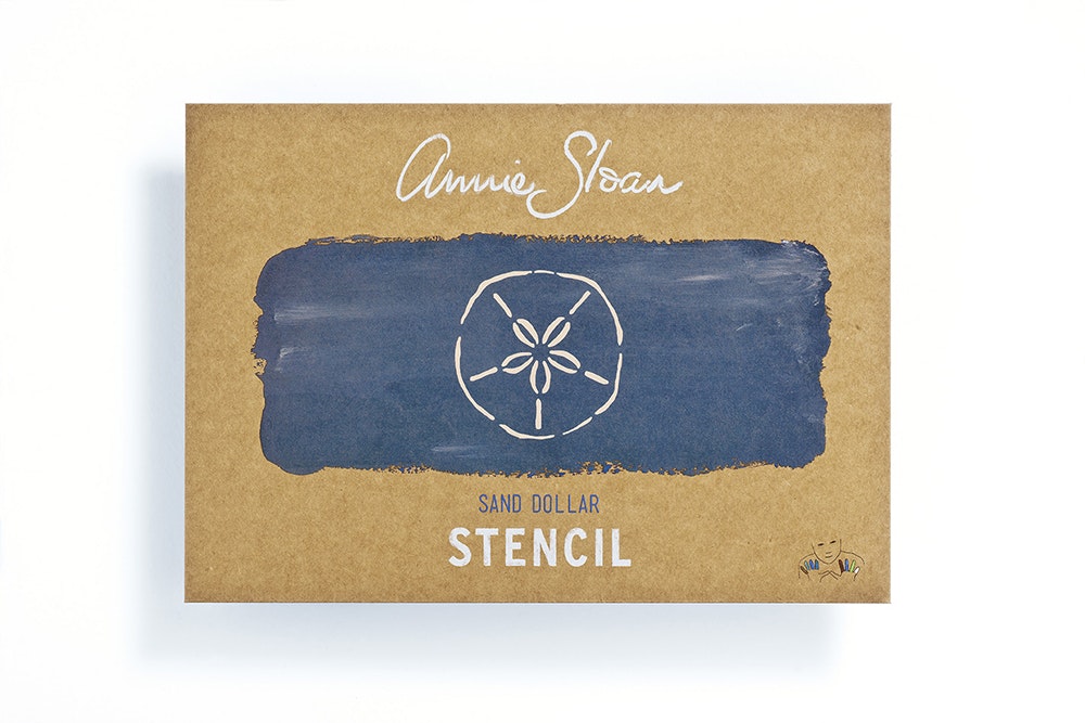 Annie Sloan Stencil  Sand Dollar A4 marint mönster hav ocean glada ungmön