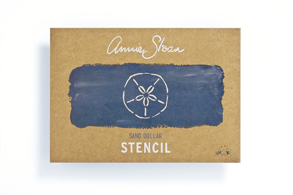 Annie Sloan Stencil  Sand Dollar A4 marint mönster hav ocean glada ungmön