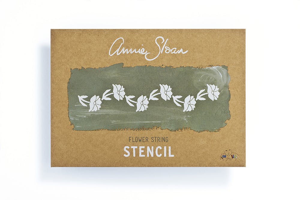 Annie Sloan Stencil Flower String blomranka schablon blomma Glada Ungmön