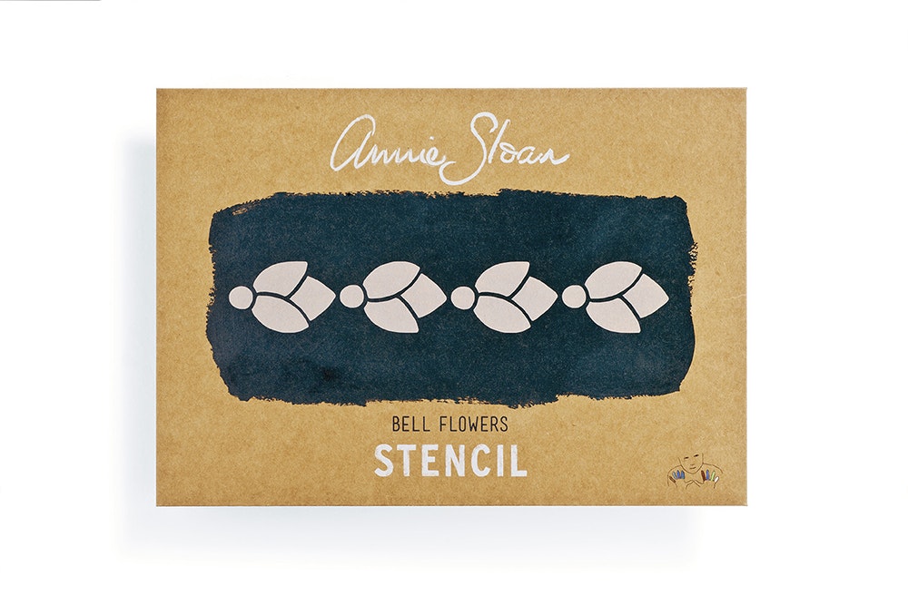 Annie Sloan Stencil  Bell Flowers stencil schablon A4 mönster dekorera glada ungmöns diversehandel