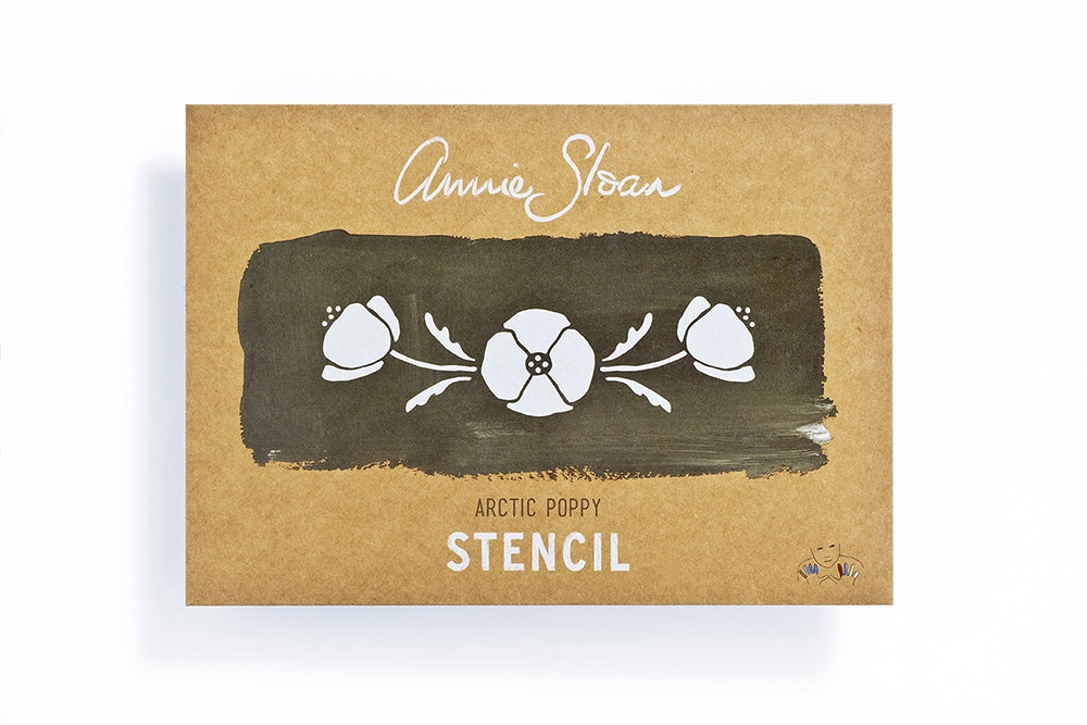 Annie Sloan Stencil Artic Poppy  stencils schablon A4 glada ungmöns diversehandel