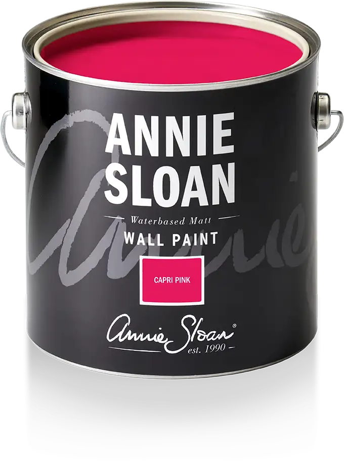 Annie Sloan Wall Paint  Capri Pink väggfärg rosa cerise  interiör glada ungmöns diversehandel 1
