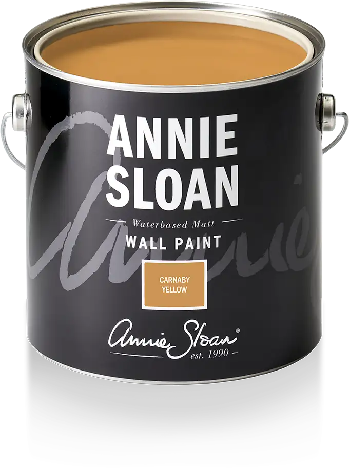 Annie Sloan Wall Paint  Carnaby Yellow väggfärg gul occra interiör glada ungmöns diversehandel 1
