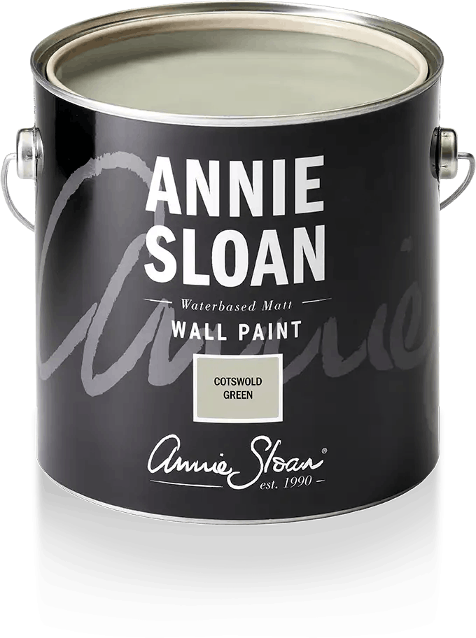 Annie Sloan Wall Paint Cotswold Green väggfärg grå grön interiör glada ungmöns diversehandel 1