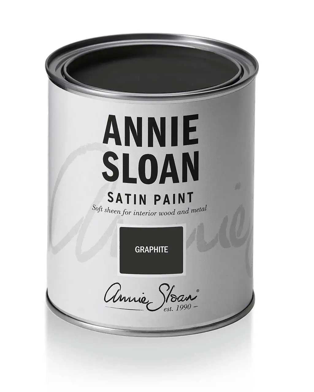 Annie Sloan Satin Paint  Graphite 750ml svart mörkt grå blyerts Tålig glada ungmöns diversehandel