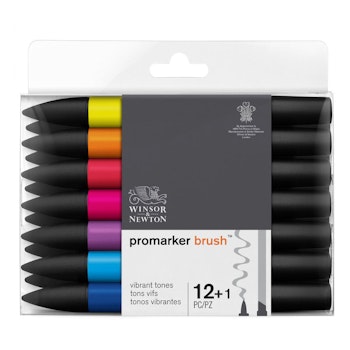 Brushmarkerset Winsor & Newton 12 Vibrant