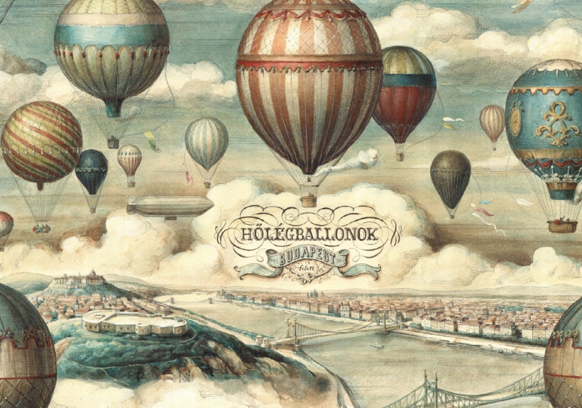 Bomo Art Old map papper luftballong himmel decoupage vintage glada ungmöns diversehandel