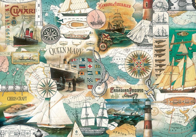 Bomo Art Old papper decoupage vintage Marint glada ungmöns diversehandel
