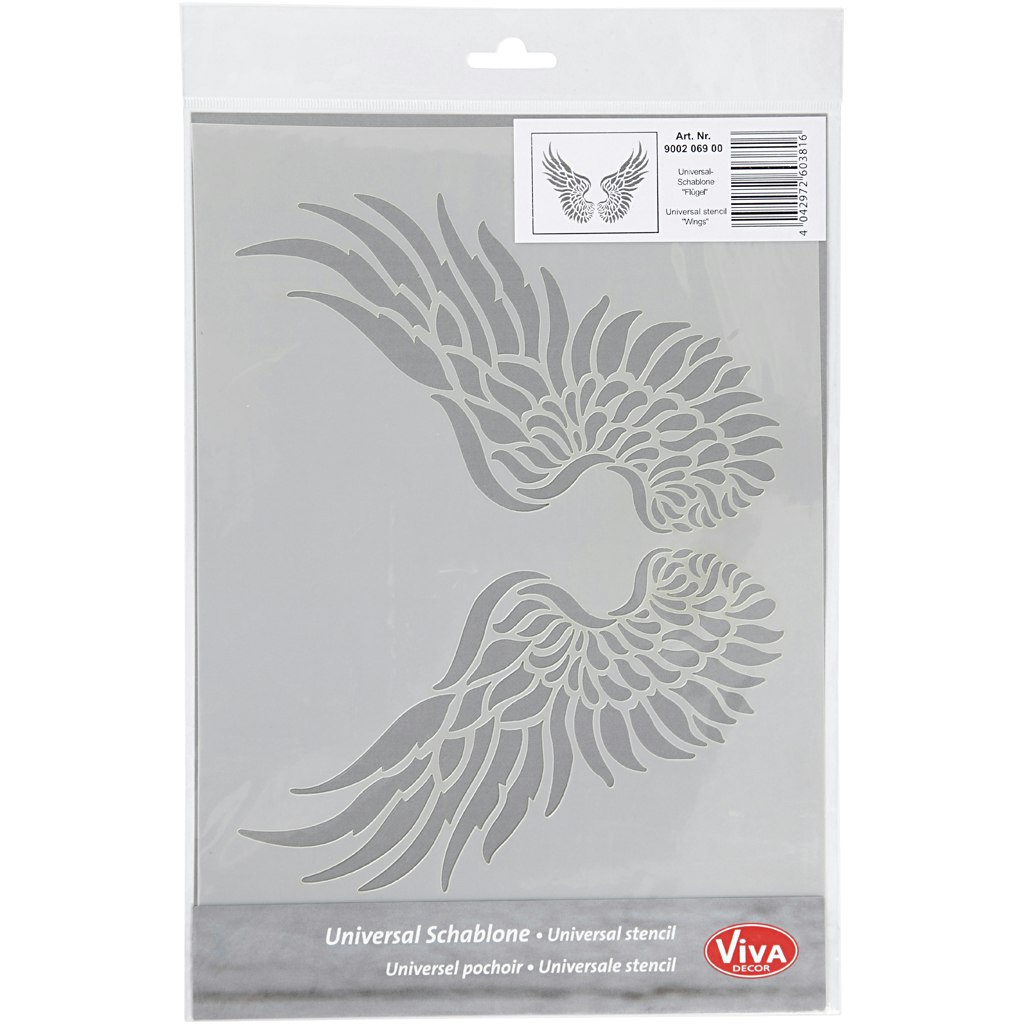 Vingar, Design, Stencil, Mall, Schablon, Wings,